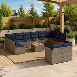 Durable 13-Piece Grey Outdoor Garden Sofa Set