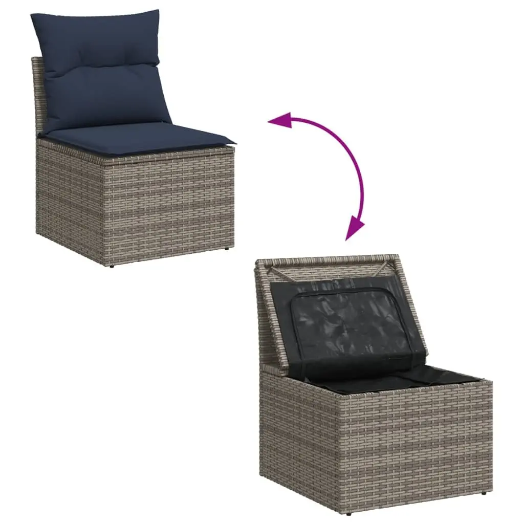 13-Piece Grey Outdoor Garden Sofa Set