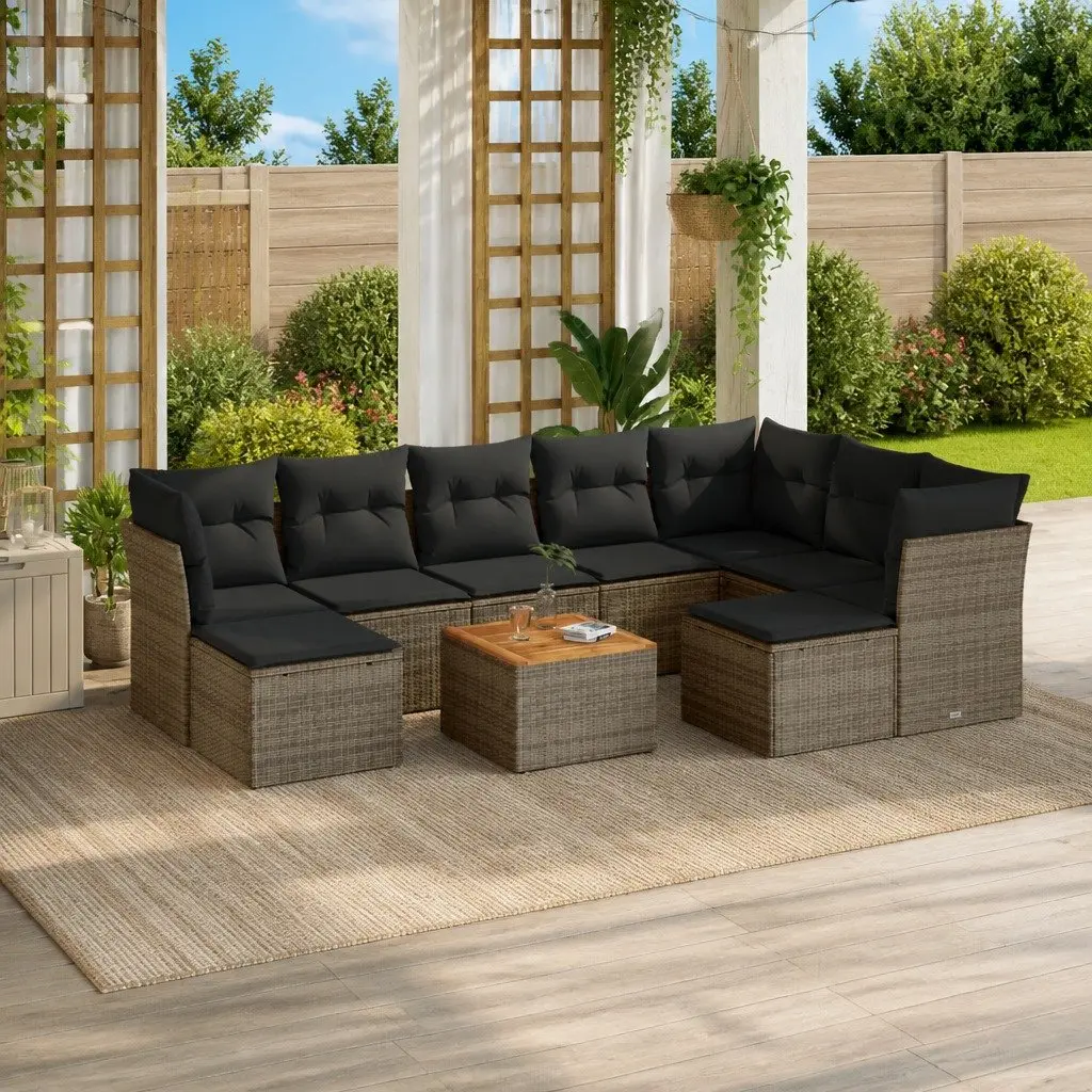 10 Piece Modular Garden Sofa Set with Cushions