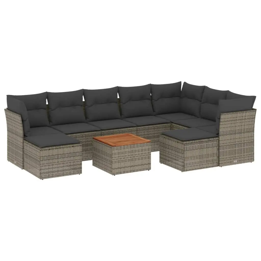 10 Piece Modular Garden Sofa Set with Cushions