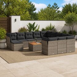 Premium 13 Piece Outdoor Garden Sofa Set in Grey