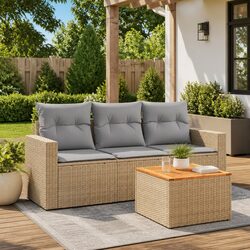 High-Quality 4 Piece Outdoor Garden Sofa Set with Storage