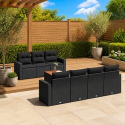 Premium 8 Piece Modular Garden Sofa Set with Cushions