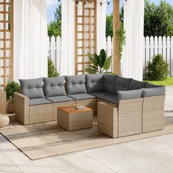 Quality 9 Piece Outdoor Garden Sofa Set in Beige