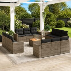 Exceptional 13 Piece Grey Outdoor Garden Sofa Set
