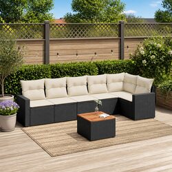 Durable 7 Piece Outdoor Sofa Set with Cushions