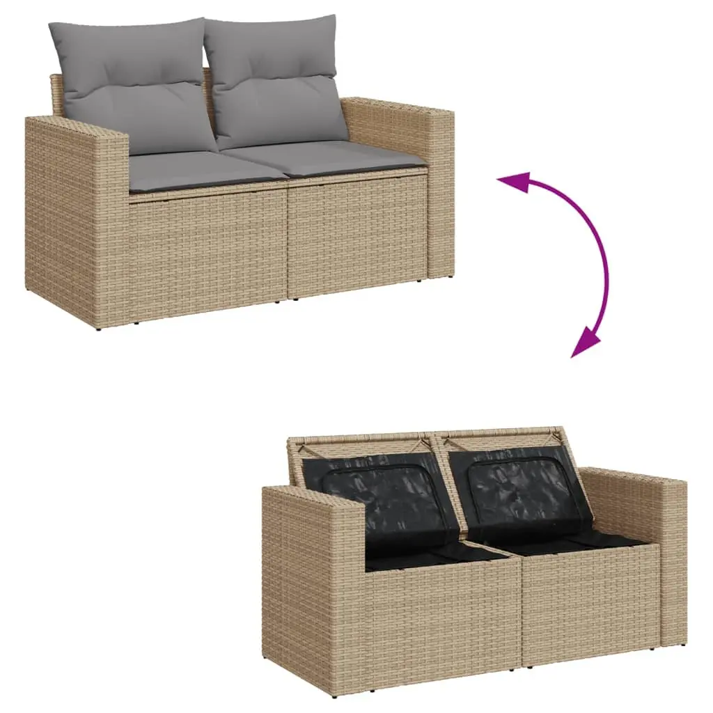 Beige Outdoor 7-Piece Garden Sofa Set with Durable Build