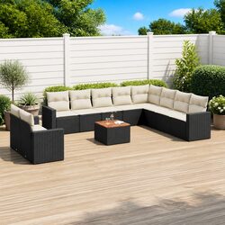 Durable 11 Piece Garden Sofa Set with Cushions
