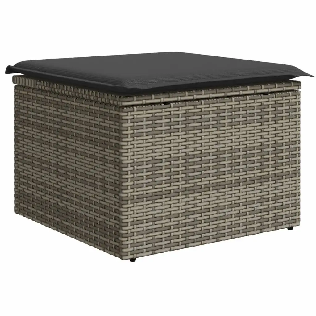 11 Piece Garden Sofa Set Poly Rattan Grey Outdoor Furniture