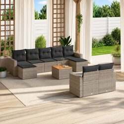 Sturdy 10 Piece Outdoor Garden Sofa Set in Grey