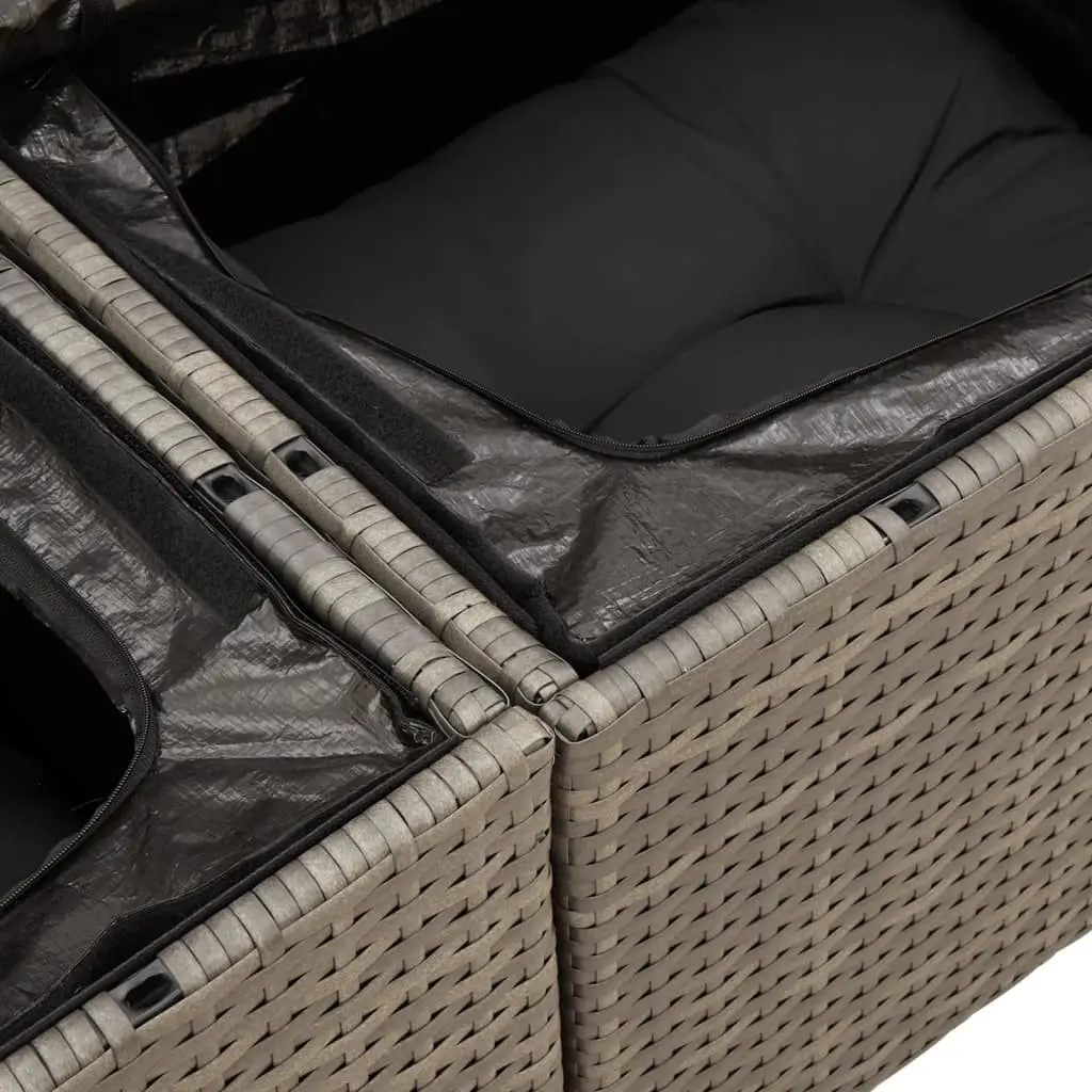 Garden Sofa Set Poly Rattan 10 Piece Outdoor Furniture Grey Modular Patio Lounge