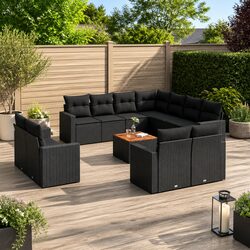 Durable 12-Piece Garden Sofa Set with Acacia Tabletop
