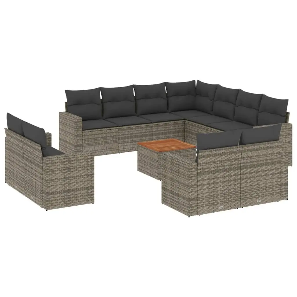 Grey Poly Rattan 12 Piece Garden Sofa Set