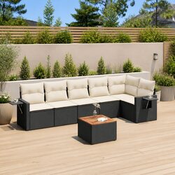 High-Quality 7 Piece Garden Sofa Set with Cushions