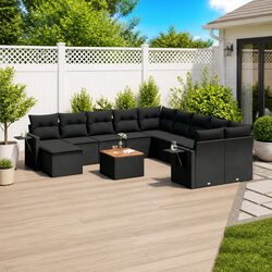 12 Piece Outdoor Modular Patio Furniture Set in Black