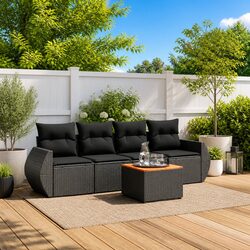 Durable 5 Piece Garden Sofa Set for Outdoor Comfort