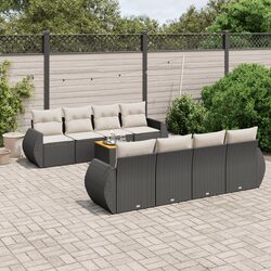 Durable 9-Piece Garden Sofa Set with Cushions Storage