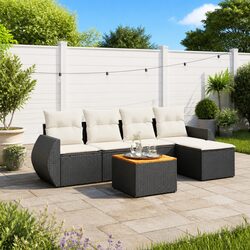 6-Piece Garden Sofa Set with Storage for Outdoor Spaces