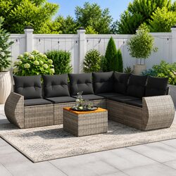 Stylish 7 Piece Modular Garden Sofa Set with Cushions