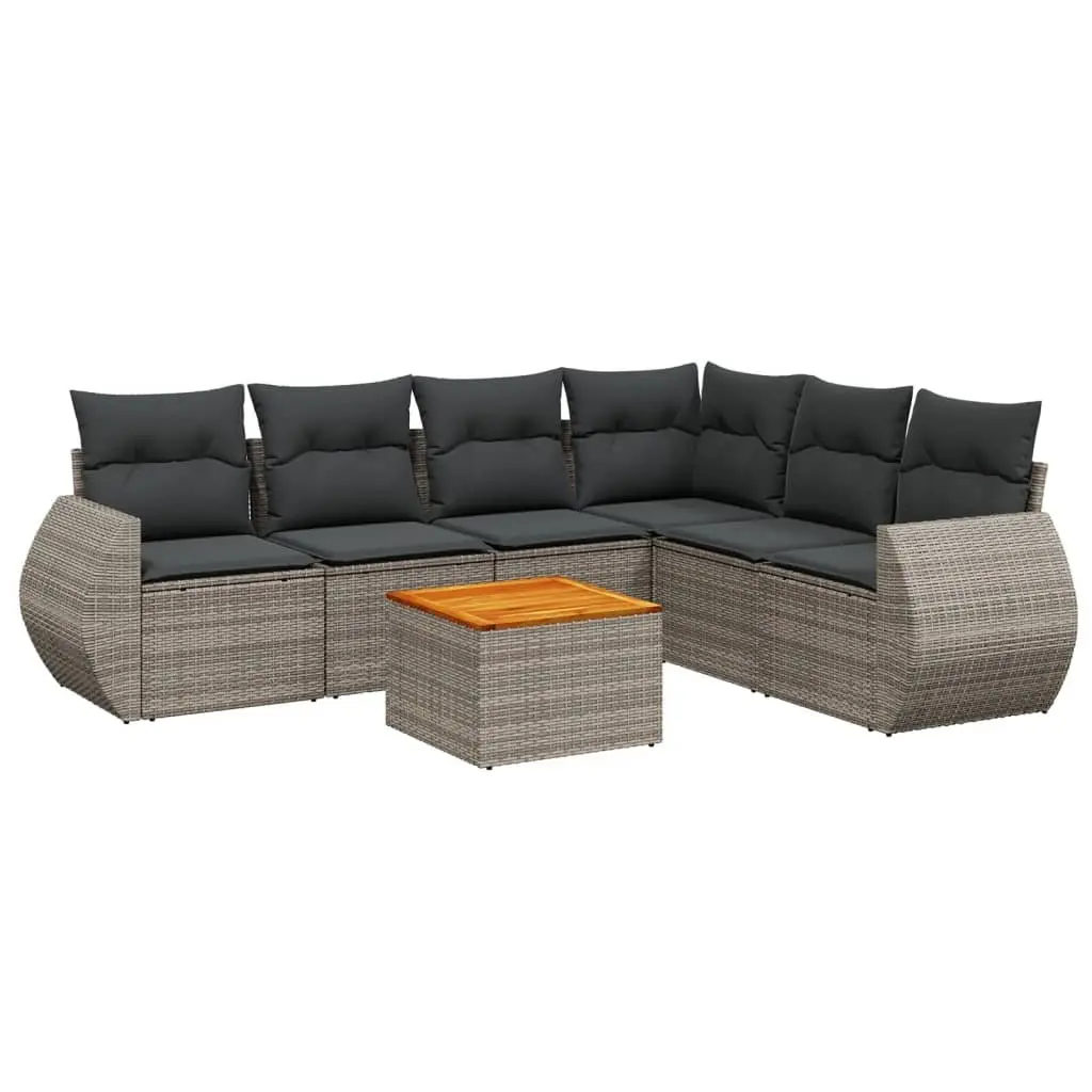 7 Piece Modular Garden Sofa Set with Cushions