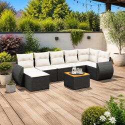 8-Piece Modular Garden Sofa Set with Storage Cushions