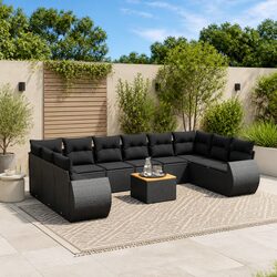 Premium 11 Piece Modular Garden Sofa Set with Cushions