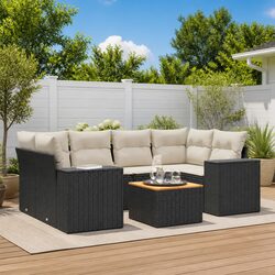 7-Piece Outdoor Garden Sofa Set with Storage Cushions