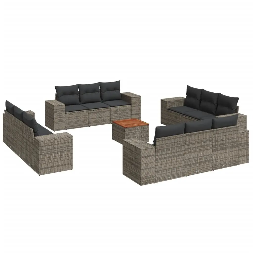 13 Piece Grey Modular Outdoor Sofa Set