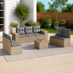 Durable 8 Piece Outdoor Garden Sofa Set in Beige