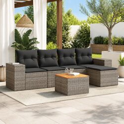 Exceptional 6 Piece Garden Sofa Set with Storage Cushions