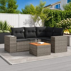 Premium 5 Piece Outdoor Sofa Set with Storage Cushions
