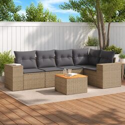 Durable 6 Piece Garden Sofa Set for Outdoor Relaxation