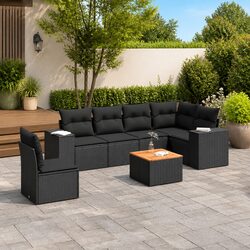 Stylish 7 Piece Modular Garden Sofa Set with Cushions