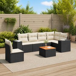 Sturdy 7 Piece Outdoor Garden Sofa Set with Cushions