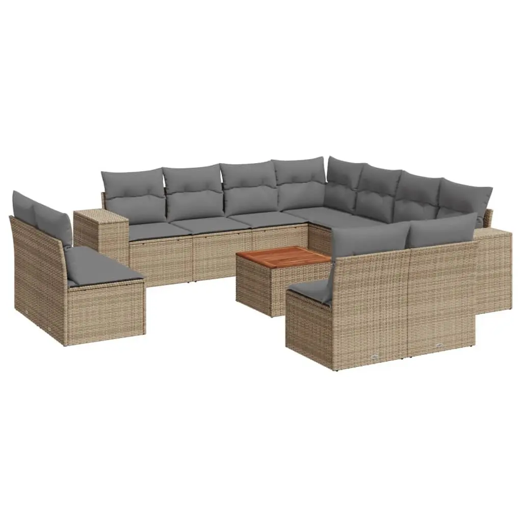 12-Piece Outdoor Garden Sofa Set in Beige