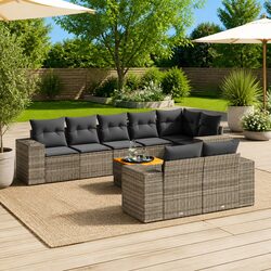 Durable 9 Piece Garden Sofa Set for Outdoor Comfort