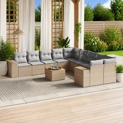 Durable 11 Piece Garden Sofa Set for Outdoor Comfort