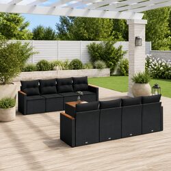 Stylish 9-Piece Garden Sofa Set with Acacia Wood Table