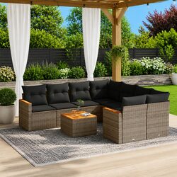 Durable 9 Piece Garden Sofa Set for Outdoor Spaces