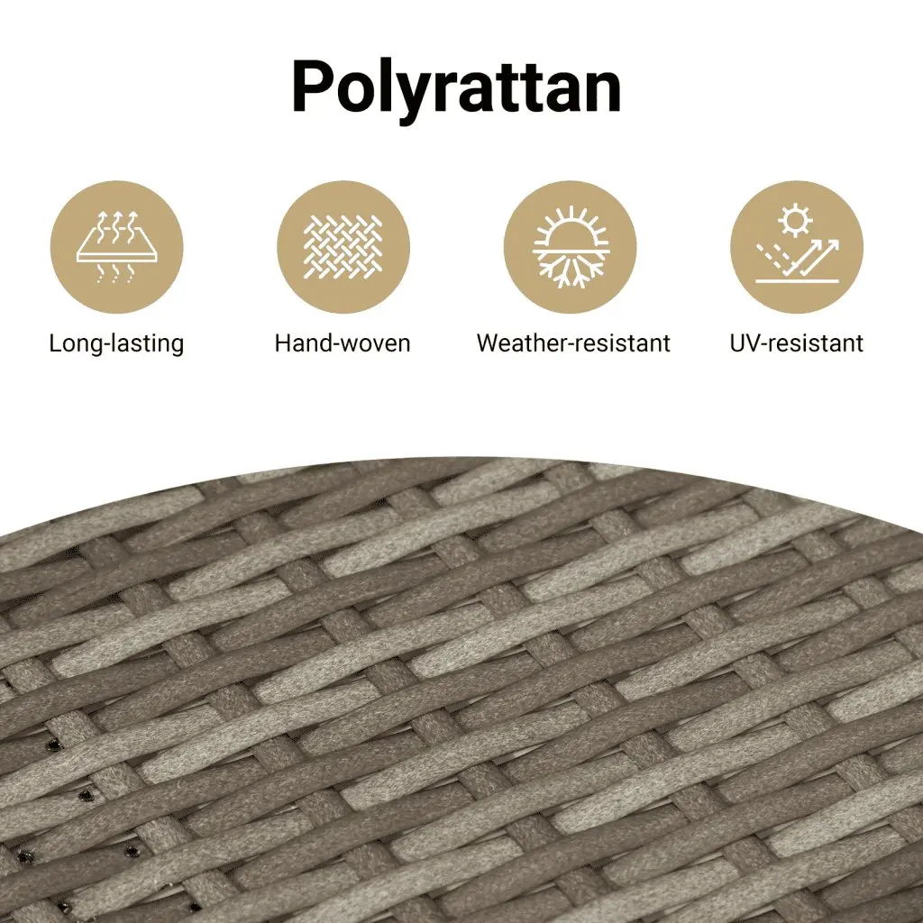 Garden Sofa Set PE Rattan 6 Piece Modular Outdoor Furniture Grey