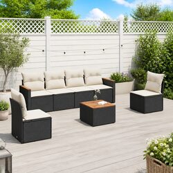 Durable 7 Piece Rattan Garden Sofa Set for Outdoor Use