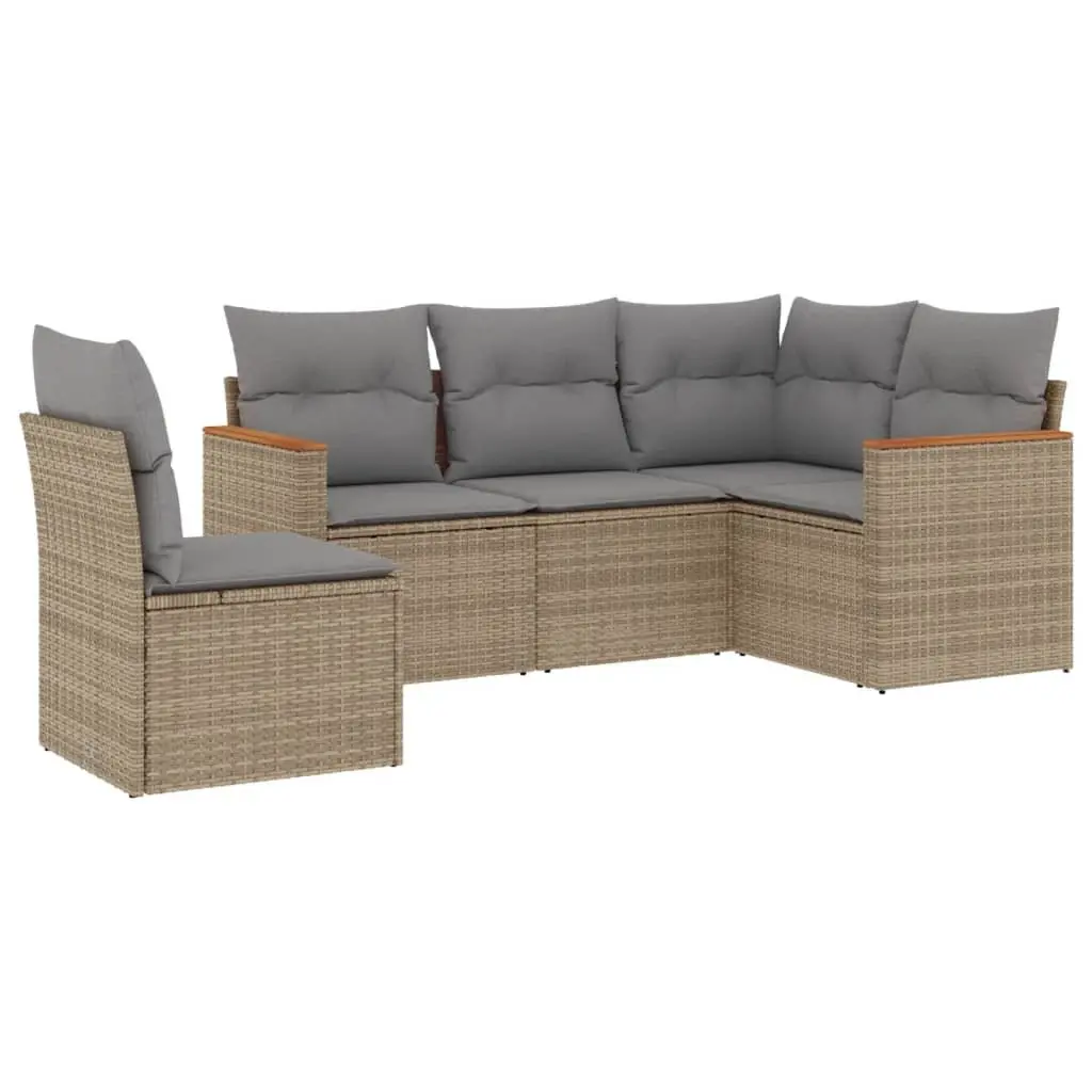 5-Piece Modular Garden Sofa Set in Beige