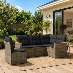 Sturdy 5 Piece Garden Sofa Set for Outdoor Comfort