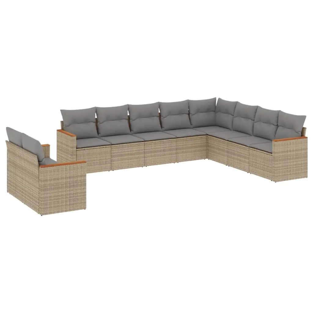 10 Piece Modular Garden Sofa Set in Beige
