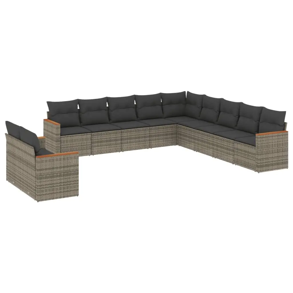 Garden Sofa Set PE Rattan 11 Piece Outdoor Furniture Patio Seating Grey