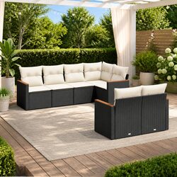 High-Quality 7 Piece Outdoor Garden Sofa Set with Cushions