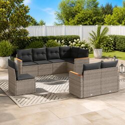 Premium 8 Piece Outdoor Garden Sofa Set in Grey