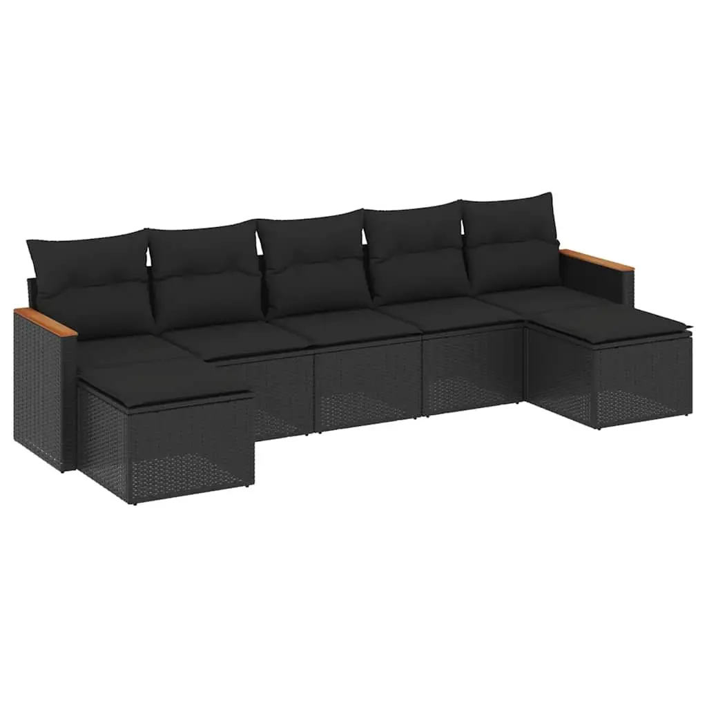 7-Piece Modular Outdoor Sofa Set in Black