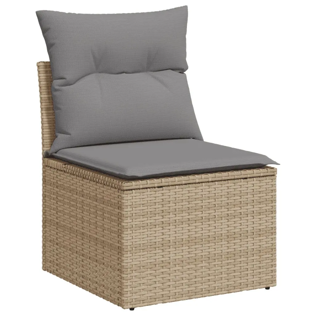 Beige Modular 9 Piece Garden Sofa Set for Outdoor Spaces