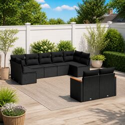 Durable 9 Piece Garden Sofa Set for Outdoor Spaces